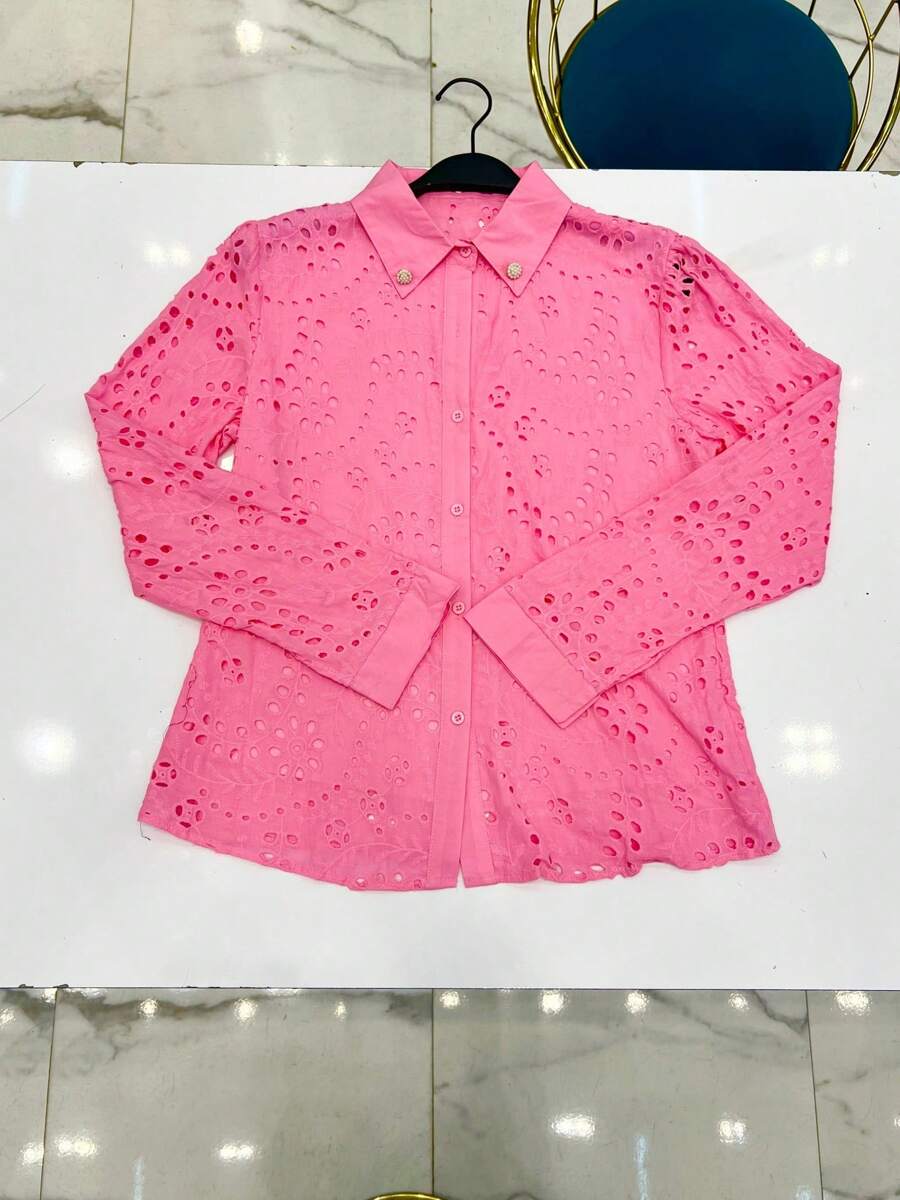 Leze Shirt With Collar Detail/E066 - 粉色 - 查看 1