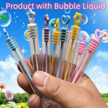 20pcs Small Size Colorful Bubble Wand, Transparent Bubble Blower For Birthday Party, Friends Gathering (Random Color & Design)