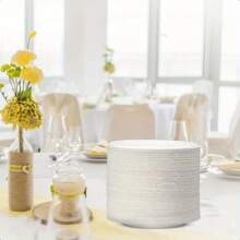 10/95/100/200pcs 7-Inch (Approx. 17.5cm) Disposable Paper Plates, Suitable For Daily Meals, Dinner, Parties, Fruit, Cakes. Includes Compostable Paper Plates And Cutlery Set - Multicolor - View 6