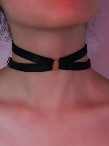 1pc Women Cute Bow Neck Ring,Adjustable Elastic Necklace,Pure Desire Cute Style Decoration Accessories