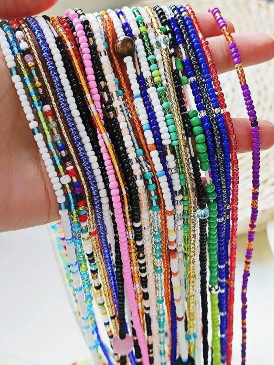 5pcs/Set Kids' Boho Low Price Belly Chains, European & American Beach Bikini Waist Beaded Chains - Multicolor - View 1