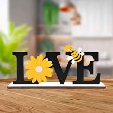 1、Love Wood 春季装饰标志带有蜜蜂和向日葵，适用于桌子、墙壁、托盘、架子和壁炉上的乡村农舍装饰，迷人的木制生活罗马夏季装饰 - 彩色 - 查看 9