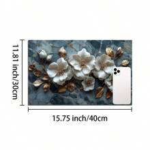 1 pieza Alfombrilla de drenaje/absorción/secado con estampado floral de primavera/verano para cafeteras, utensilios de cocina, lavadoras, fregaderos, accesorios de cocina, decoración del hogar, suministros para fiestas, decoraciones navideñas