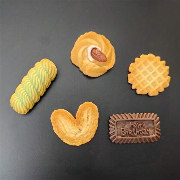 5/10 piezas Imanes creativos para nevera con diseño de galletas, adhesivos magnéticos para pizarra en 3D, imanes decorativos para tablero de notas para el hogar