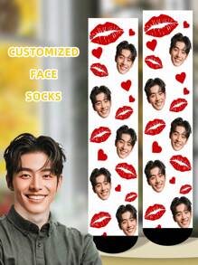 1 Pair Custom Face Socks, Custom Photo Sock, Custom Printed Socks, Personalized Funny Face Socks, Custom Picture Socks, Put Any Face On The Socks, Anniversary Gift, Valentine Gift, Birthday Gift, Wedding Gift, Mother's Day Gift, Father's Day Gift, Best Friend Gift