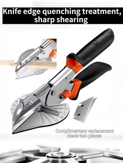 1pc 45°-135° Multi-Angle Slant Cut Shears, Carbon Steel Manual Adjustable Oblique Cut Scissors With 2 Blades, Suitable For Cutting Soft Wood, Plastic, PVC, Mold Decorations, Decoration, Industry Tools, Construction, DIY Projects/Home Improvement/Professional Craftsmen And Hobbyists