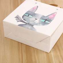 1 pieza Bolsa de regalo de papel con diseño de gato lindo, estilo minimalista, adecuada para regalos de cumpleaños, bodas, Año Nuevo y días festivos