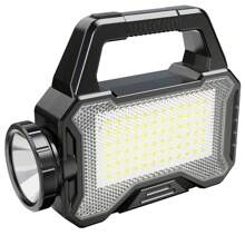 1 chiếc đèn pin LED năng lượng mặt trời, độ sáng cao, đèn làm việc đa năng sạc USB dùng ngoài trời, cầm tay - màu đen - Xem 10