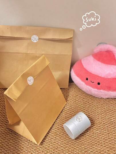 Retro Kraft Paper Bag, Durable Brown Paper Bag For Moving Storage Bag, Party Gift Packaging, Picnic Camping, Bakery Coffee Shop