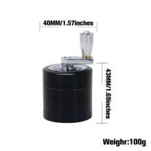 Máy xay thảo mộc thủ công bằng hợp kim kẽm 4 lớp chất lượng cao có tay cầm thoải mái, lưới lọc kim loại bền, máy xay lá cầm tay, nhiều màu sắc có sẵn - Nhiều màu - Xem 4