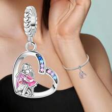 Love Hug Charm Pendant - 925 Sterling Silver Heart-Shaped Beads Pendant For Bracelets Necklace DIY Fine Jewelry Gift For Family Mother And Daughter Birthday Gift - Love Hug Pendant KTC1041 - View 1