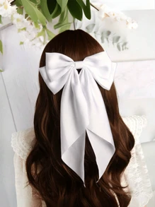 1/4 Pieces Women's Hair Clip, Black Bow, White Bow, Pink Bow, Women's Bow, Satin Ribbon, Satin Bow, Long Tail Clip, Bow, Party Hair Accessory, Mother's Day Fashion, Daily Party Claw Clips Hair Claws Hair Barrettes, School Stuff, Hair Accessories, Valentines Accessories, Head Accessories - Multicolor - View 5