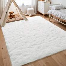 1pc, Soft Area Rugs For Bedroom Fluffy, Non-Slip Fuzzy Shag Plush Soft Shaggy Bedside Rug, Tie-Dyed Living Room Carpet For Girls Kids Baby Teen Dorm Home Decor, Bedroom Living Room Nursery Room Rug , Easy-Care Home Accent - Beige - View 22