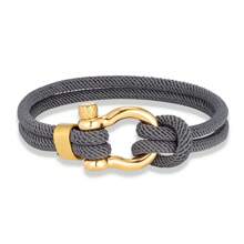 1pc Nautical Rope Bracelet With Stainless Steel Gold Horseshoe Clasp, Unisex Gift - Horseshoe Buckle - View 7