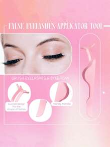 Set de 6 herramientas para pestañas: Pinzas para pestañas, cepillo para pestañas, con caja de almacenamiento - Pinzas curvas puntiagudas, aplicador de pestañas postizas y cepillo para pestañas para extender y dar forma a las pestañas