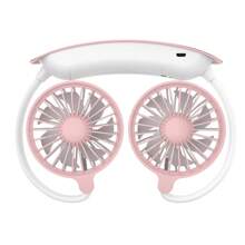 Ventilador de cuello portátil de 360° con rotación libre, recargable por USB, mini ventilador personal con poco ruido y flujo de aire potente, diseño de auriculares, apto para deportes, oficina, hogar, exterior, viajes, trabajo