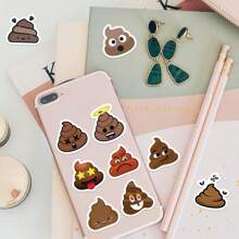 500pcs Poop Stickers Roll, Cartoon Stickers, Stickers, Funny Stickers, Decorative Stickers, Art Stickers, Vinyl Waterproof Stickers, Beautiful Laptop Stickers Set, Skateboard Stickers, Water Bottle Stickers, Notebook Stickers - Multicolor - View 8