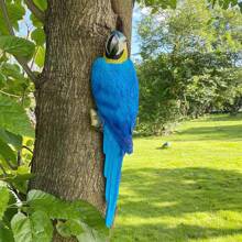 1 Stück Papagei-Wandhänger-Statue, simulierter Papagei Outdoor Garten Kunstharz, Baum-Kunstdekoration, Garten Begrünung DIY Gartenskulptur, für Hof, Rasen, Heimdekoration verwendbar