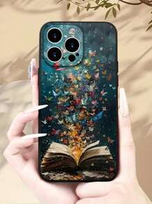 1pc Colorful Butterfly Painted Thick Shockproof Phone Case Compatible With IPhone 16/11/16pro/16plus/16promax/16e/15Promax/13/14/12/XS/XR/7G/8P, Compatible With Samsung Galaxy S25/S25PLUS/S25 Ultra/A16/A36/A26/A56/A50/A12