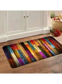 1pc Colorful Geometric Printed Kitchen Mat, Anti-Skid & Washable Rug Suitable For Entrance, Kitchen, Game Room, Dormitory, Teen Room Decoration, Home Kitchen Decor. Beautify Your Room With This Beautiful Colorful Geometric Rug!