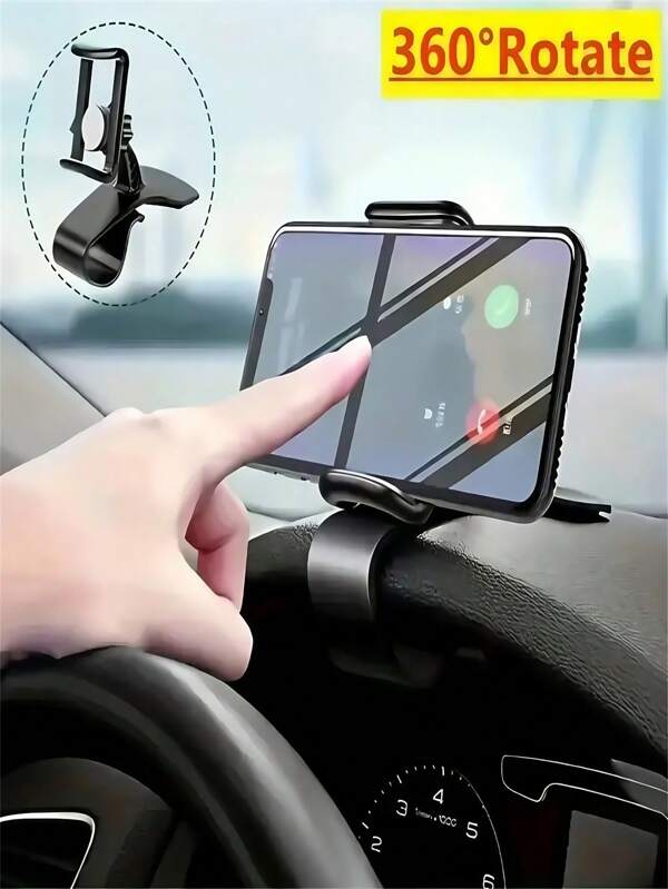 1pc Rotatable Car Phone Holder, Multi-Functional Phone Stand, 360° Rotating Car Dashboard Phone Mount - Stable Gravity Lock, Anti-Shake, Air Vent Mounting - Adjustable, Easy Installation, Compact Design, Safe Driving, Compatible With All Smartphones - Universal Fit, Waterproof, No Battery Needed, Automotive Accessories, Holiday Gift