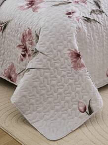 2/3 Pcs Iris Flower Pattern Bedding Set (Bed Quilt Cover*1, Pillow Case*1/2, Excluding Pillow Insert), Fashion Print Design, Stylish, Breathable & Comfortable, Soft Fabric, Suitable For Bedroom, Hotel, Guest Room, All Season - Light Grey - View 3