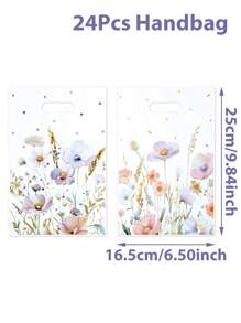 10/25/50个装春季花卉礼品袋，礼品包装袋，混合款式春季派对回礼袋，礼品袋，礼品包装袋，收纳袋，春季装饰，生日派对装饰，新娘送礼会回礼，婚礼用品，婴儿派对装饰，一周岁生日派对用品，性别揭晓派对用品，节日派对装饰，生日节日礼物 - 野花A款 - 查看 5