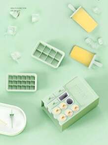 1 Set Of Ice Cube Molds DIY Homemade Ice Cream Molds, Ice Stick Molds, Frozen Ice Cubes Three In One Set Of Ice Grid Ice Making Molds - Green - View 7