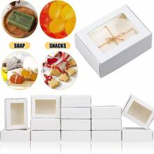 50pcs With Window Gift Boxes, Candy Box, Chocolate Box, Jewelry Box, Holiday Gift Packaging Boxes, Birthday Party, Graduation Gift Boxes