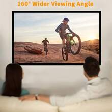 150 Inch HD Foldable Projector Screen, 16:9 Wrinkle-Proof Portable Movie Screen For Home Outdoor Indoor, Double-Sided Projection Support - 白色 - 查看 5
