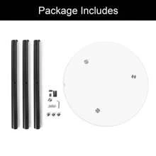 Round Dining Table, 90 Cm Glass Table Top With Black Stylish Stable Table Legs,Kitchen Table - Black - View 8