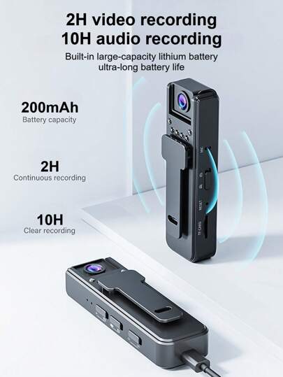 1080P Mini Body Camera 180° Rotatable Lens Mounted Small Portable IR Night Vision Police Bike view 6