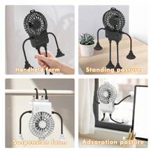 Mini ventilatore portatile, compatto ma potente, design carino, ventilatore personale palmare e da scrivania a 3 velocità con ventosa, ricaricabile USB, leggero, moda per ragazze/donne, ventilatore palmare estivo per uso interno/esterno, spiaggia, viaggio