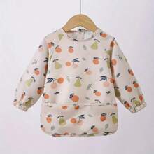 1 件防水长袖围兜，柔软防水围裙，用于喂奶、流口水和穿衣，婴儿哺乳拍嗝布 - 彩色 - 查看 7