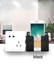 1 pièce Support mural pour téléphone portable sans perçage, boîte de rangement multifonction créative pour télécommande, support de chargement mural pour téléphone portable, support de chargement et de rangement de chevet, produits ménagers
