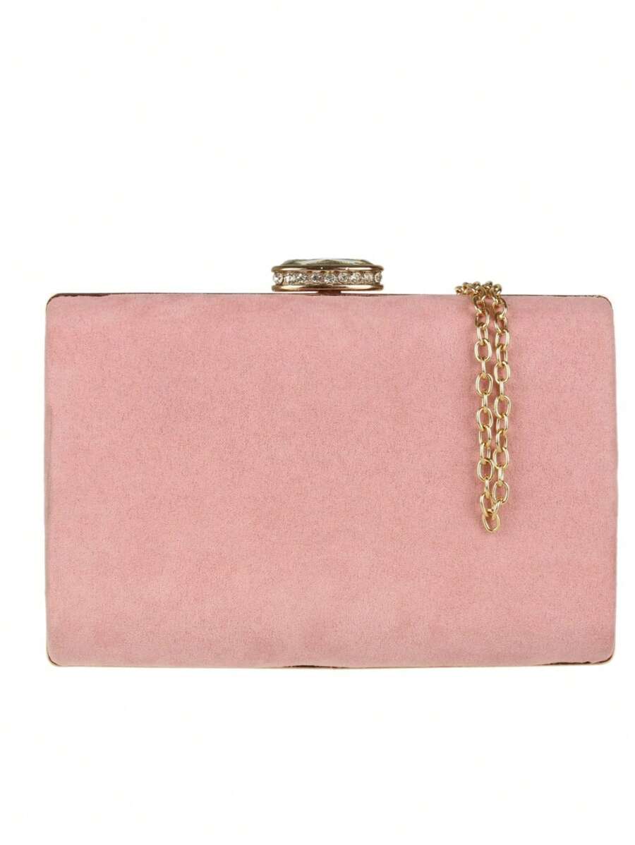 Girly Handbags Womens Faux Suede Hard Case Clutch Bag