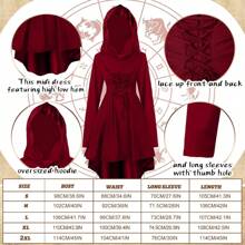 Halloween Women's Renaissance Fairy Costume Set, Medieval Hooded Dress With Accessories, Get Ears As A Gift
