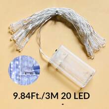1件 20m~1.5m 家居裝飾 LED 仙女燈串，戶外花園庭院裝飾燈串，露營帳篷裝飾燈串，婚禮生日派對裝飾白色燈串，返校教室/宿舍裝飾球燈串，房間牆面裝飾燈 - 白光 - 查看 18