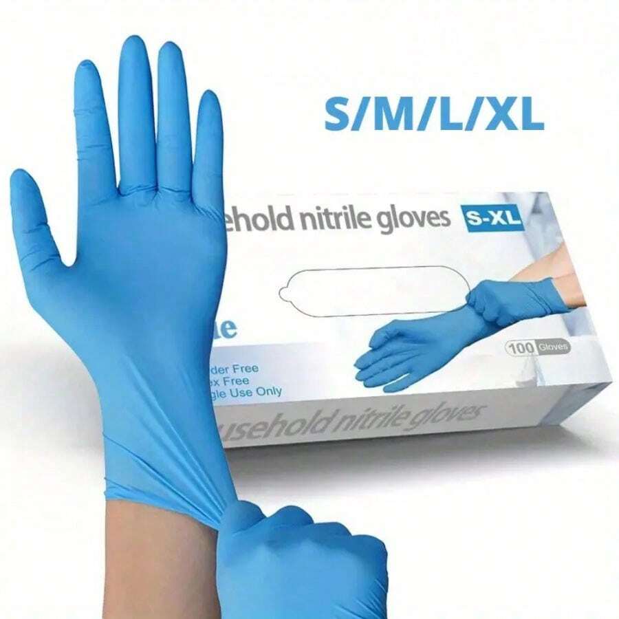 20 piezas/bolsa Guantes desechables de nitrilo - Sin látex ni polvo, perfectos para tatuajes, manicuras y limpieza de salón, suministros para uñas, herramientas para uñas, herramientas de arte de uñas, de vuelta a la escuela, uñas, herramientas para uñas postizas - Azul - Ver 1