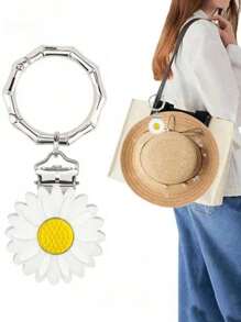 1pc PU Leather Hat Clip For Travel Solid Color Hat Clips For Luggage, Multifunctional Baseball Cap Clip, Hat Companion Outdoor,Mini Travel PU Leather Hat Clip, Outdoor Backpack Luggage Organizer Clip, Multifunctional Straw Hat Clip, Hat Accessories, Securely Attach Your Cap To Bag Or Luggage - Multicolor - View 1