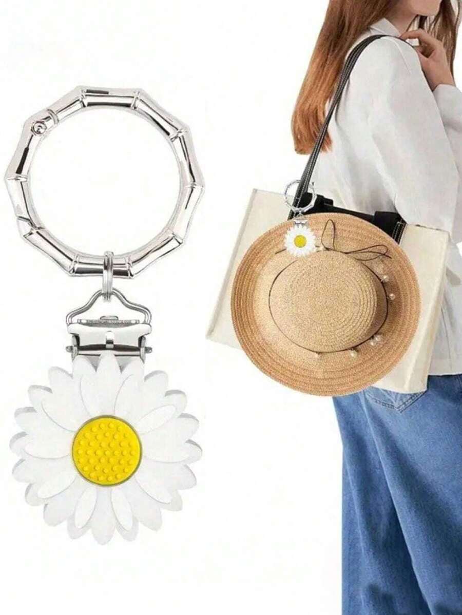 1pc PU Leather Hat Clip For Travel Solid Color Hat Clips For Luggage, Multifunctional Baseball Cap Clip, Hat Companion Outdoor,Mini Travel PU Leather Hat Clip, Outdoor Backpack Luggage Organizer Clip, Multifunctional Straw Hat Clip, Hat Accessories, Securely Attach Your Cap To Bag Or Luggage - Multicolor - View 1