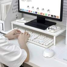 1pc Monitor Riser Stand, Desktop Computer PC Display Holder Shelf, Office Desk Storage Organizer - Multicolor - View 13