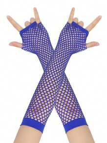 Fingerlose Netzhandschuhe für Mädchen & Kinder, Neonfarben, Größe 8-16 Jahre, geeignet für Partys, Kostümspiele, Cosplay und andere Themenveranstaltungen