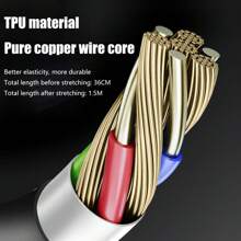 1 pieza Cable de carga rápida retráctil USB compatible con toda la serie iPhone, iPhone 16 Pro Max/16 Pro/16 Plus/16/15/14/13/12/11/XS/XR/8/7/6, S25/S24/S23/S22/S21 Ultra Plus, compatible con iPhone 16, 16 Pro Max, 15, 15 Plus, 15 Pro, 15 Pro Max, compatible con Xiaomi, compatible con OnePlus Type C, Lightning