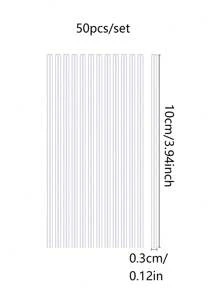 50 pièces Bâtonnets de sucette en acrylique transparent, bâtonnets de gâteau pop pour décoration de fête d'anniversaire, de mariage, de remise des diplômes, décorations de petits gâteaux, chocolat, biscuits, outils de cuisson, accessoires de cuisine