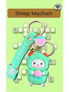 1pc Cute Sheep Keychain, Fashionable Delicate Car Key Chain, Bag Hanging Ornament - Multicolor - View 1