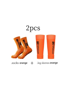 Combination Set Of Adhesive Point Anti Slip Football Socks And Leg Protection Socks - Multicolor - View 4