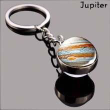 1 Peça/Conjunto de 9 Peças Chaveiro de Bola de Vidro de Dois Lados com Tema do Sistema Solar, Presentes com Tema de Planeta (Terra/Saturno/Marte/Mercúrio/Júpiter), Adequado para Pequenos Presentes Criativos de Festival, Acessórios de Carro, Encantos de Bolsa, Mochilas Escolares, Gótico Fofo Y2k