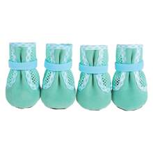 Set de 4 zapatos para perros con suela suave antideslizante y malla, zapatos para mascotas de razas pequeñas con suela blanda y transpirable, para usar en todas las estaciones