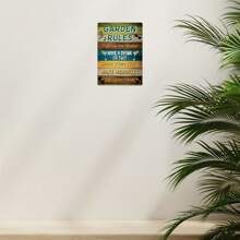 1件红色海洋花园规则金属墙牌，2D平面设计金属装饰牌匾，新颖花园小屋夏季小屋标牌，适用于户外装饰、室内装饰，预钻孔，孔位随机样式 - 彩色 - 查看 4